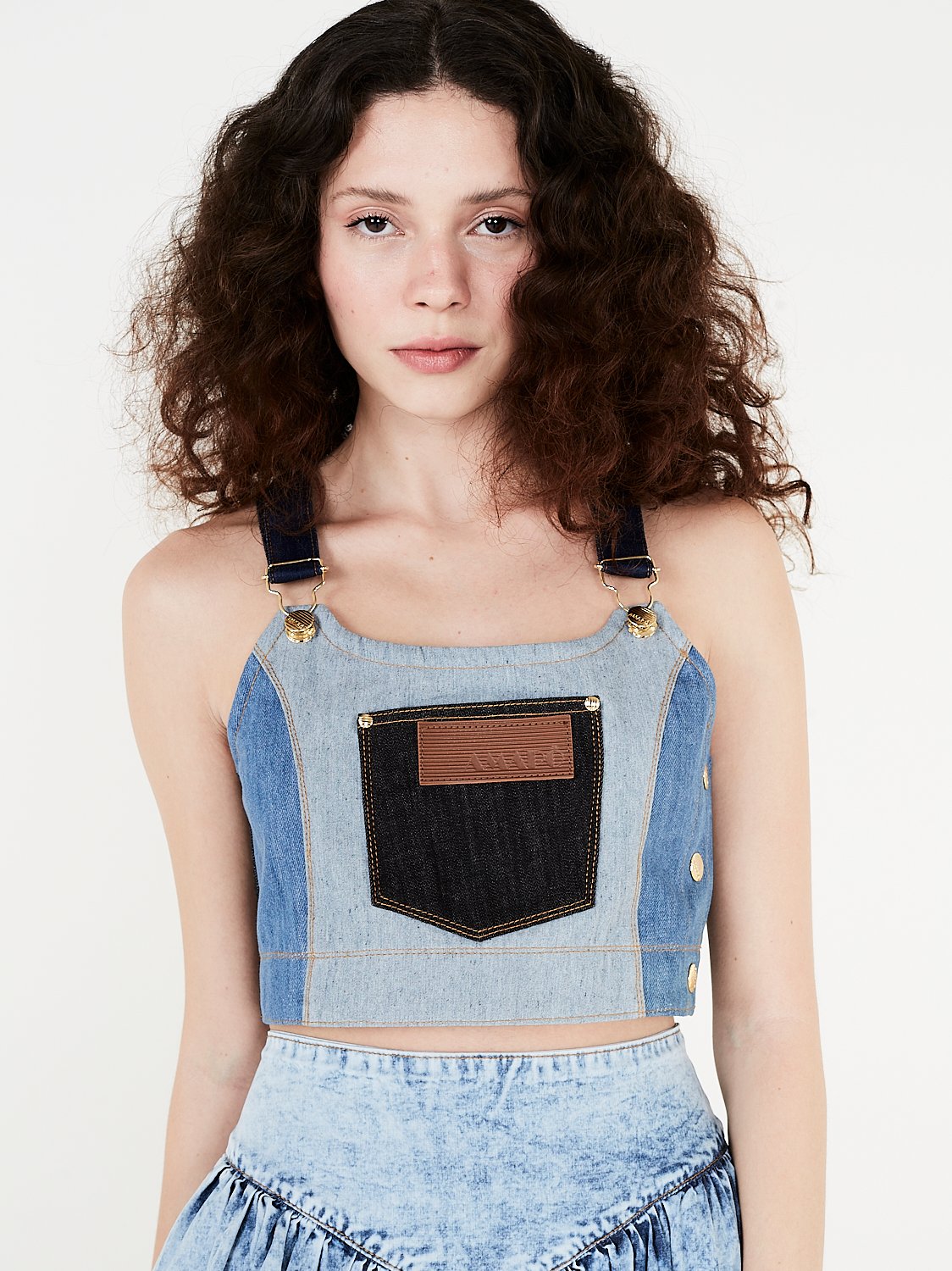 Top Jardineira Patchwork Recicle