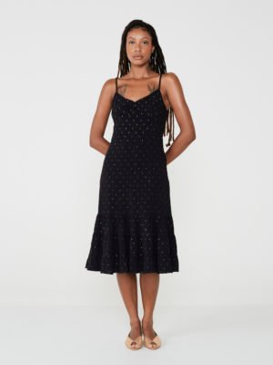 Vestido Alcinha Lurex Preto