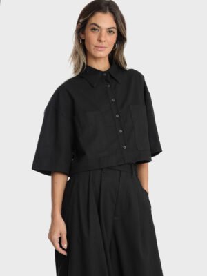 Camisa Jana Linho Preta