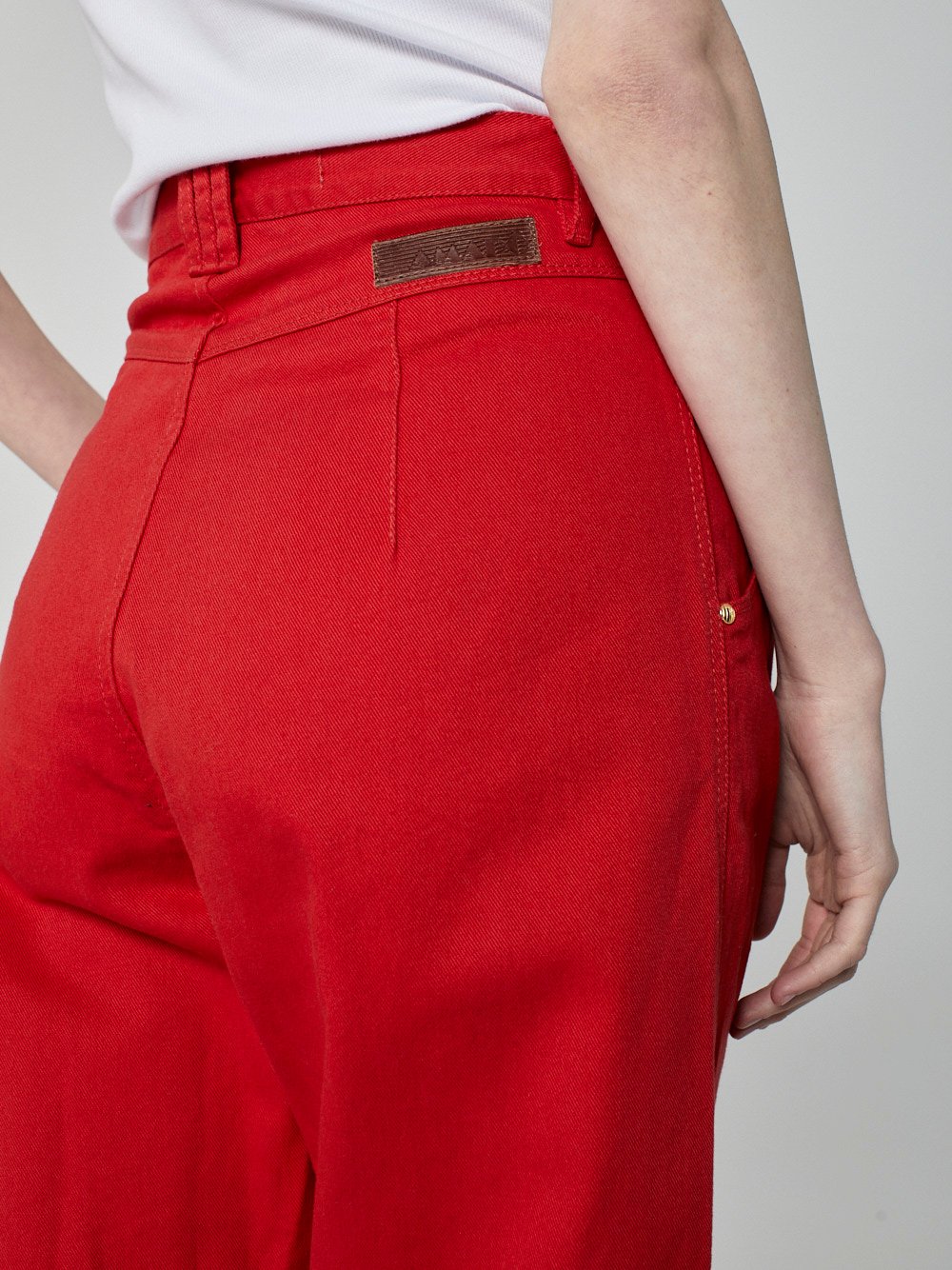 Calça Pregas Vermelha - Imagem 4