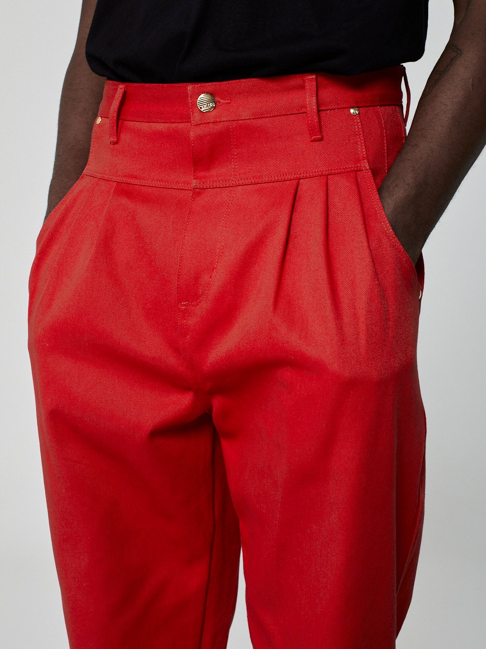 Calça Pregas Vermelha - Imagem 3