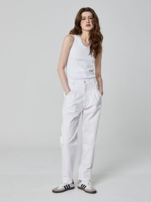 Calça Pregas Branca