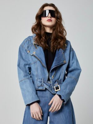 Jaqueta Perfecto Jeans Azul Médio