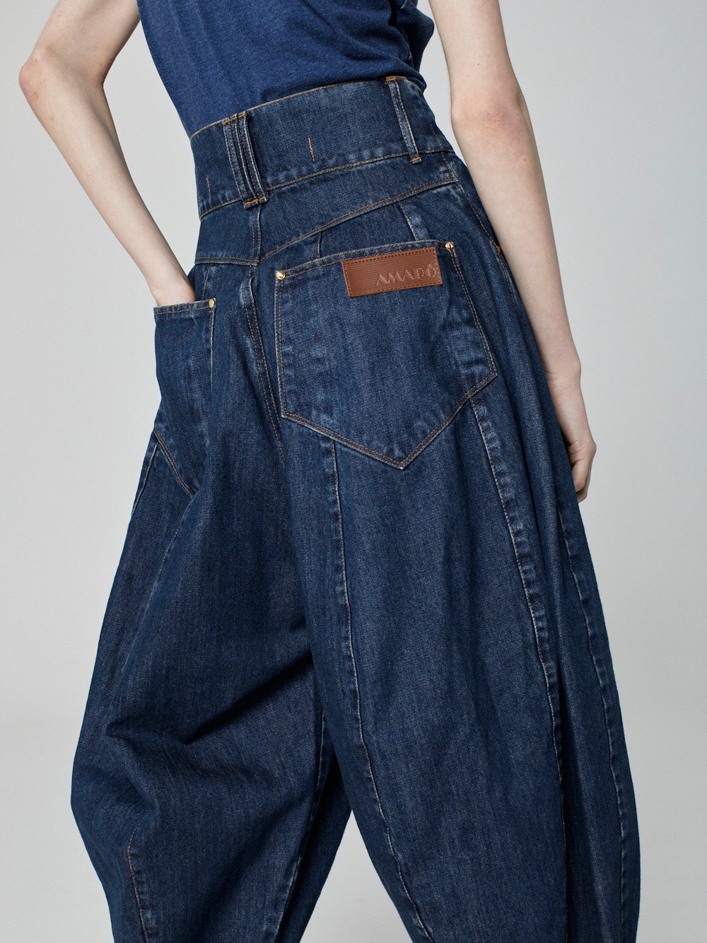 Calça Balloon Jeans Azul Índigo - Imagem 5