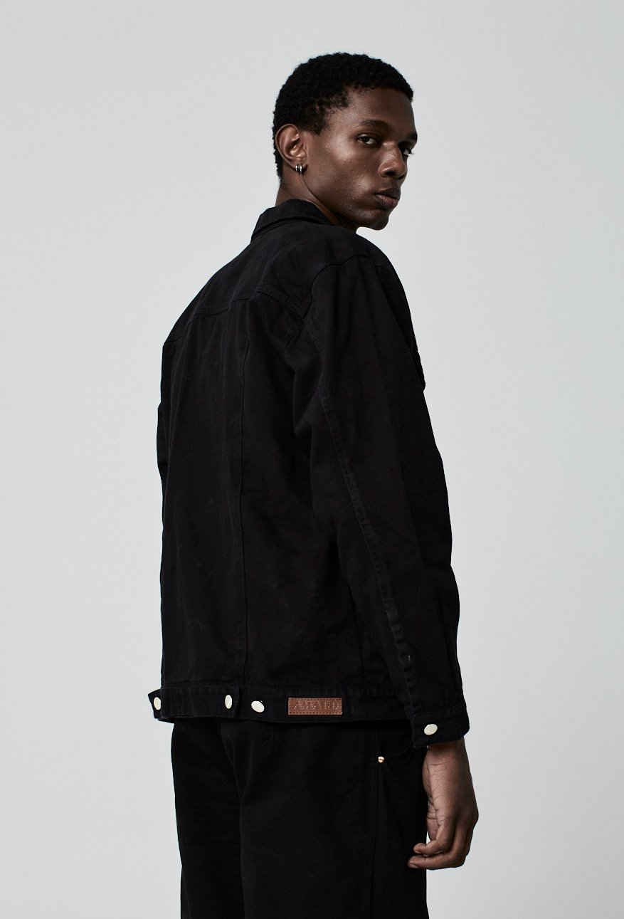 Jaqueta Trucker Sarja Preta - Imagem 2