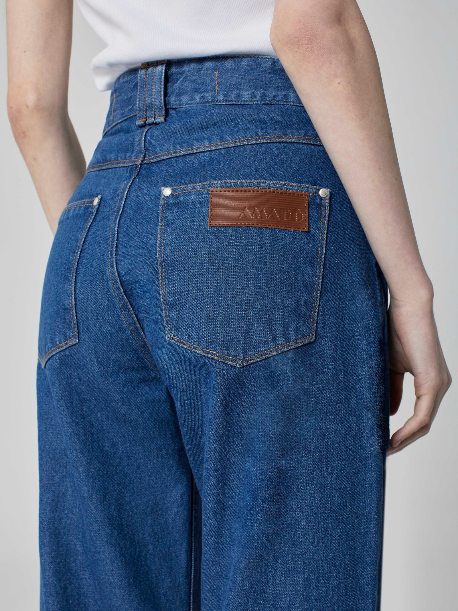 Calça Reta Jeans Azul Médio - Imagem 5