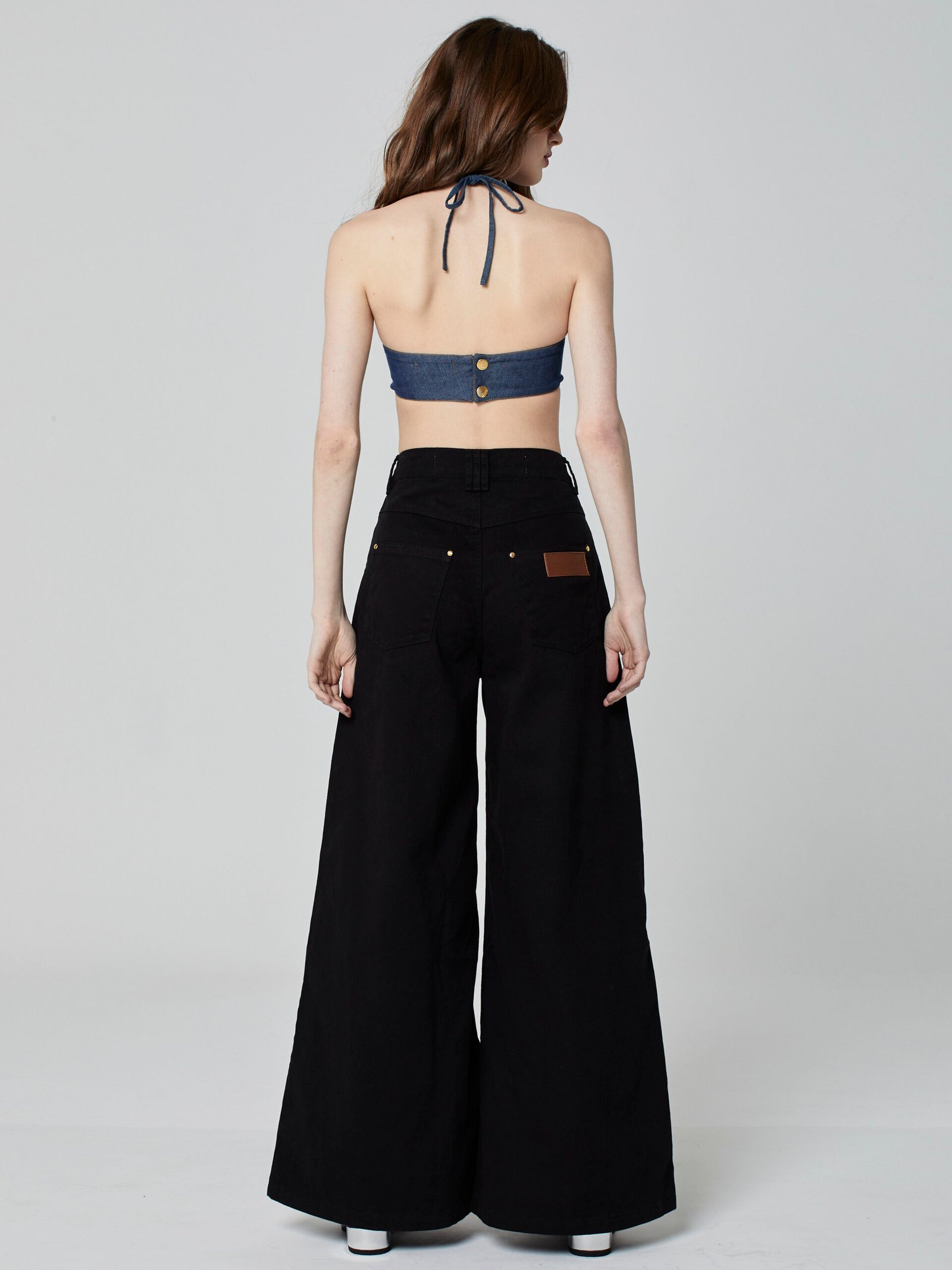 Calça Super Wide Sarja Preta - Imagem 2