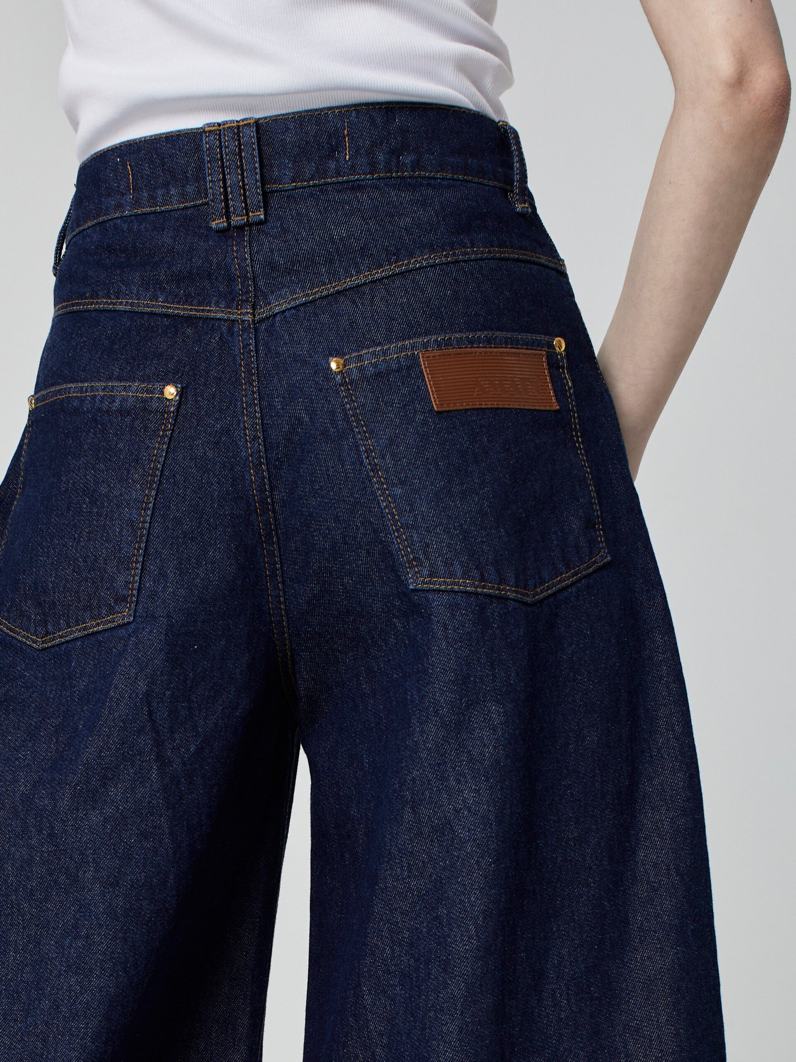 Calça Super Wide Leg Azul Escuro - Imagem 5