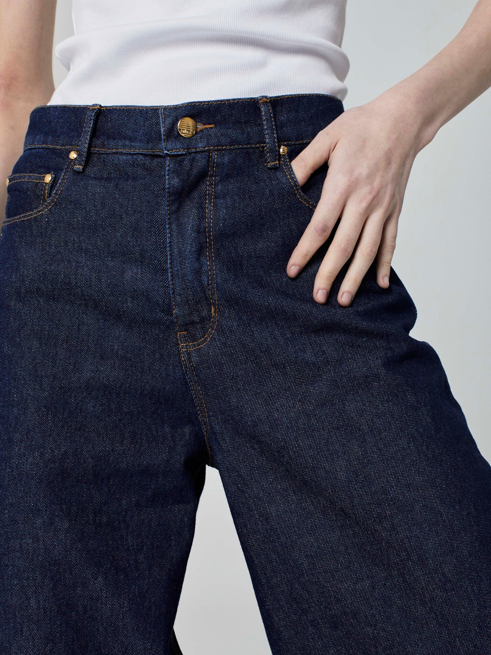 Calça Super Wide Leg Azul Escuro - Imagem 4