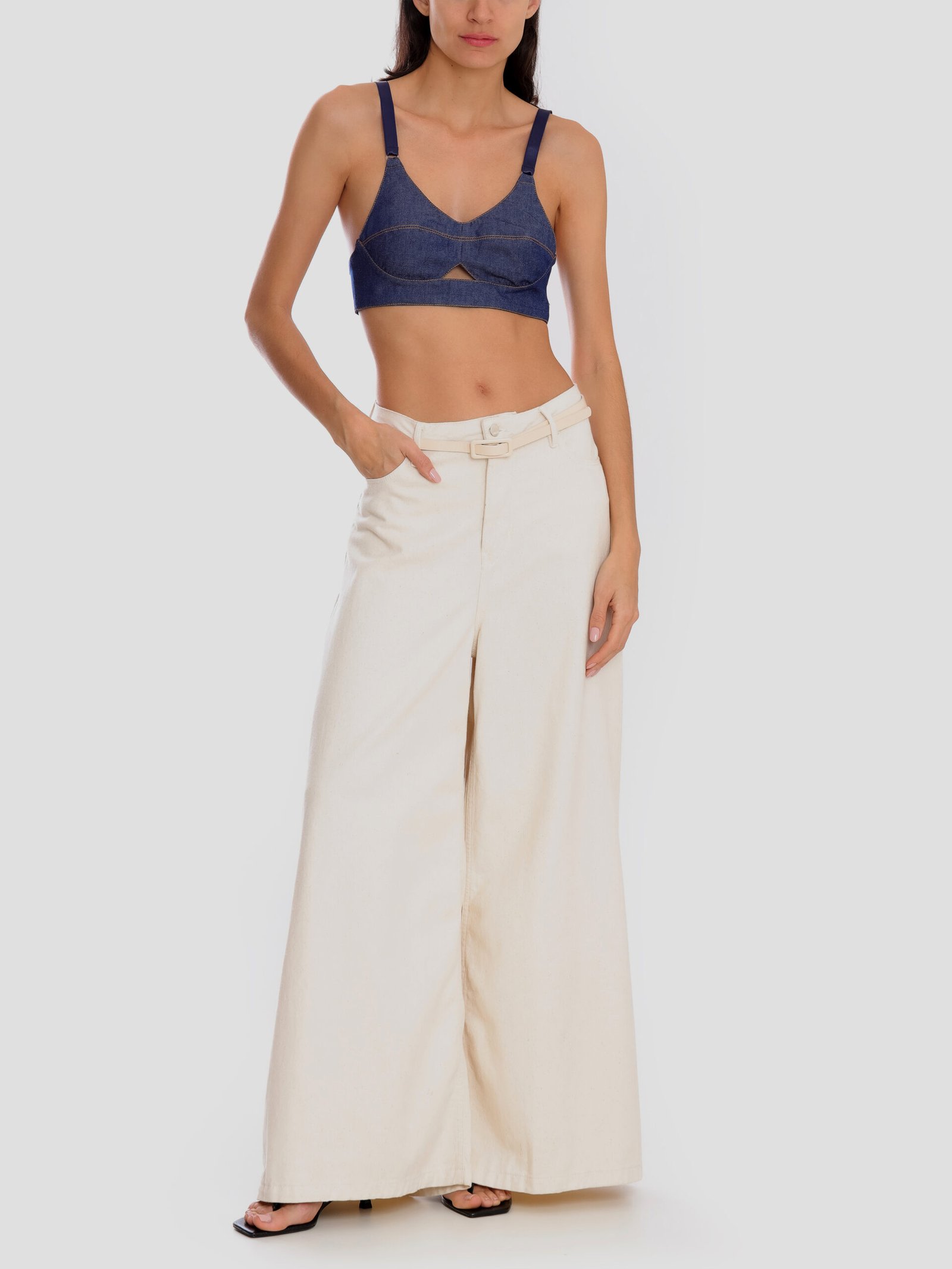 Calça Super Wide Leg Cru Natural Reciclado