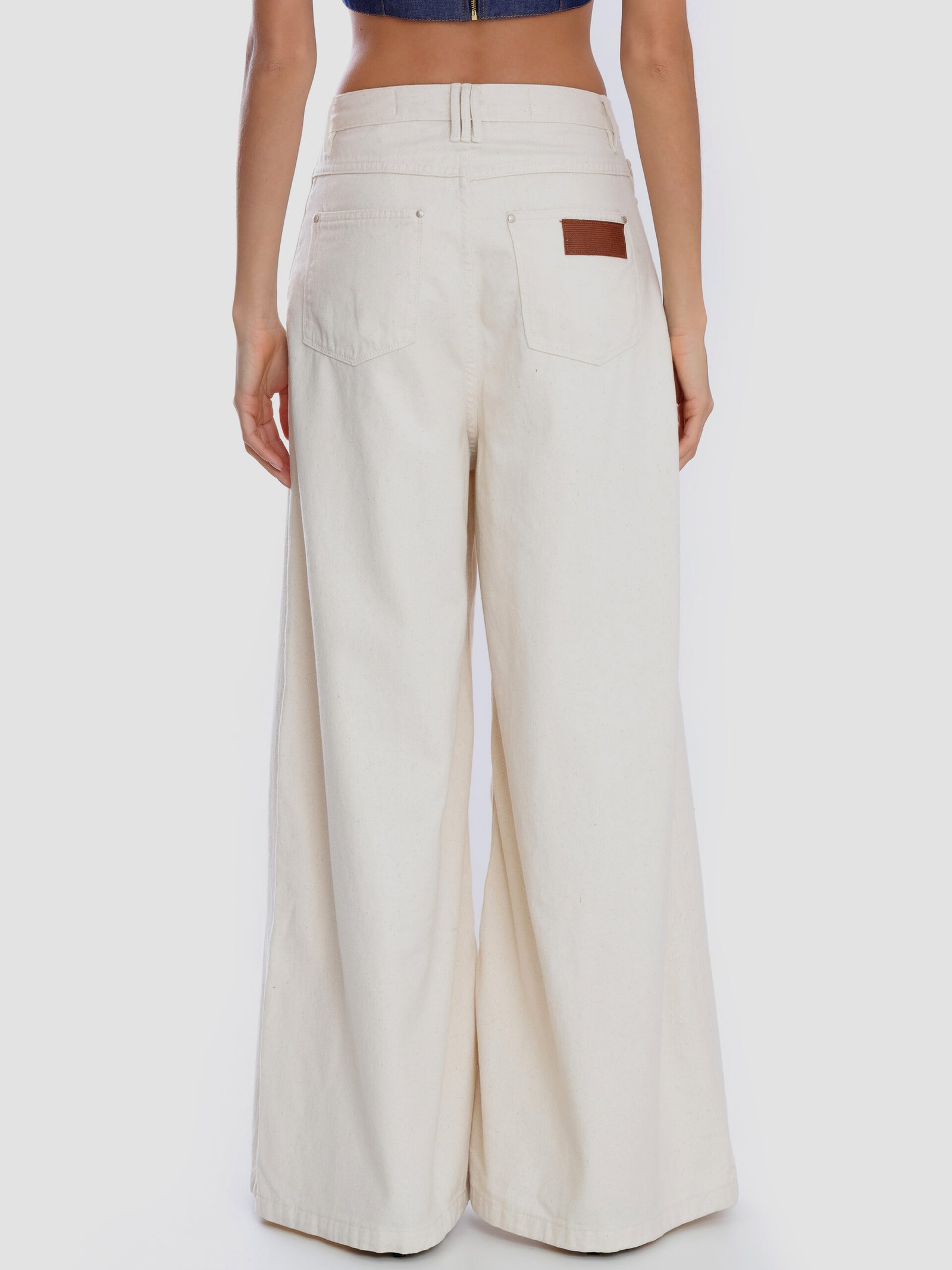 Calça Super Wide Leg Cru Natural Reciclado - Imagem 2