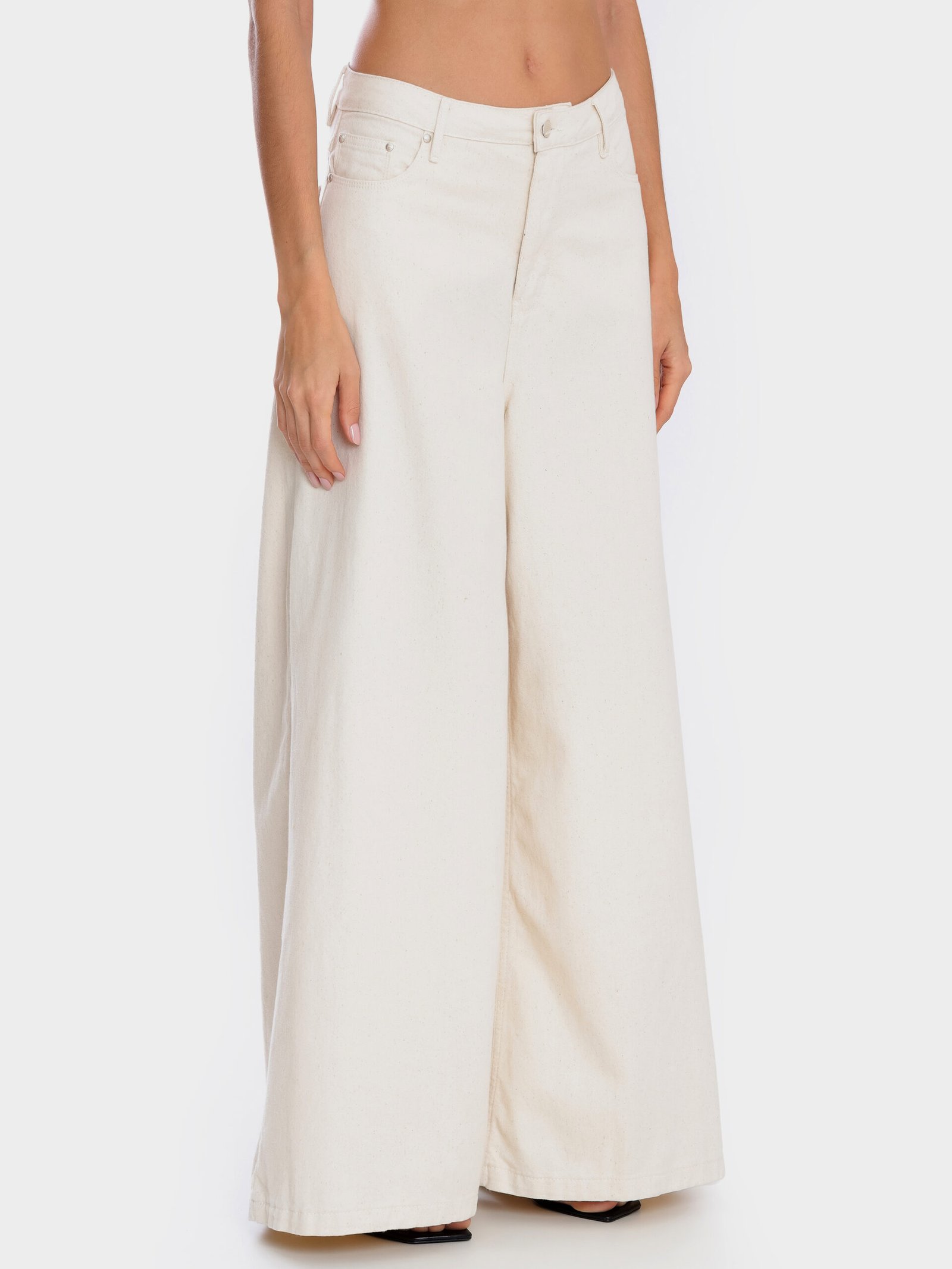 Calça Super Wide Leg Cru Natural Reciclado - Imagem 3